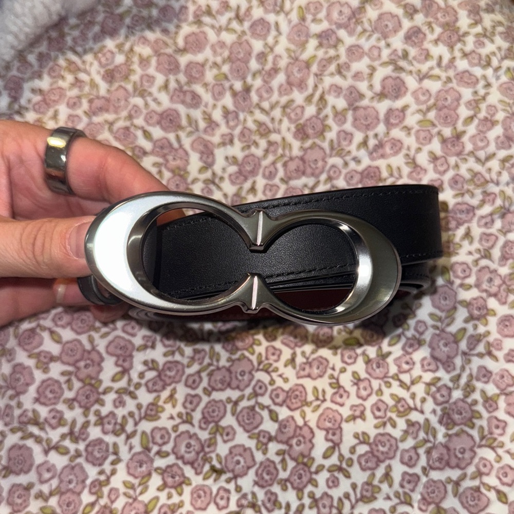 Coach Black Belt with Silver Buckle